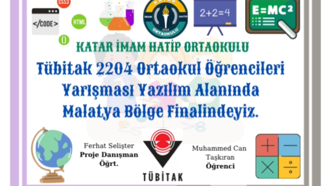 Okulumuz TÜBİTAK 2204 Ortaokul Öğrencileri Yarışması’nda Finalde 